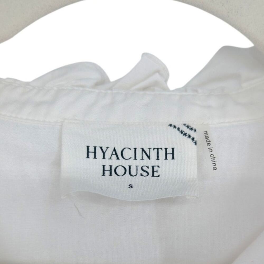 Tuckernuck Hyacinth House White Red Embroidered Shift Dress Ruffle Neck Size S - Picture 4 of 7